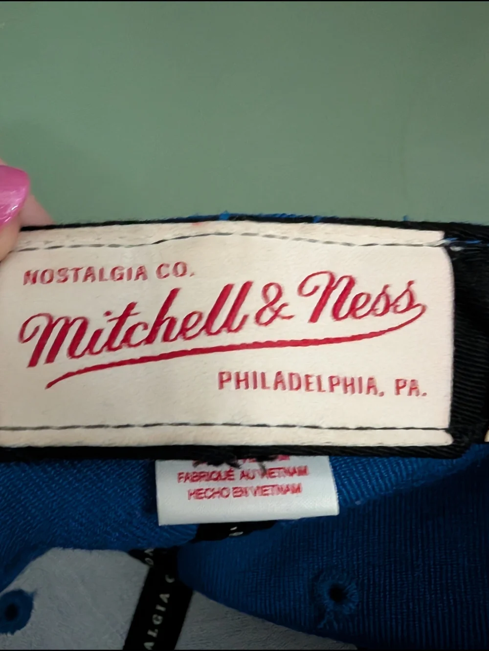 Nostalgia Mitchell & Ness 76ers Blue & Red Embroidered Snapback Hat